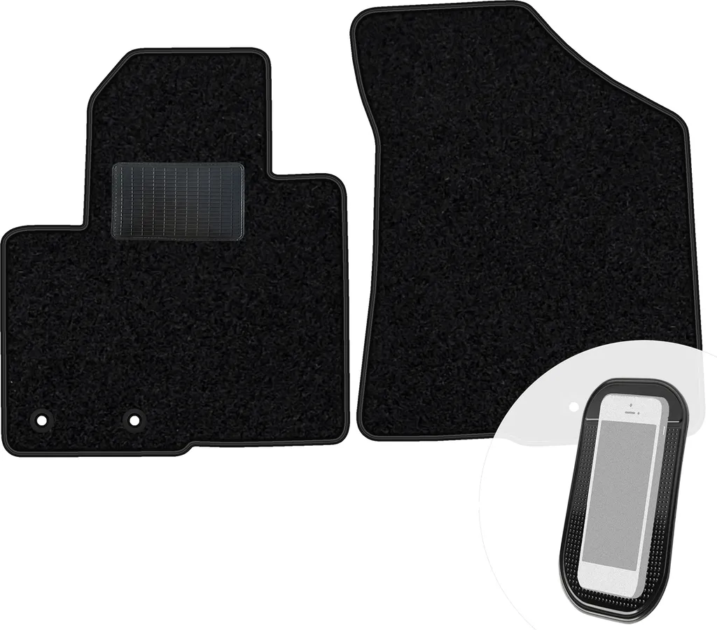 moto-MOLTICO tappetini anteriori auto velours tappetini auto nero tappetini auto set 2 pezzi adatto per Hyundai Santa Fe III 2012-2018