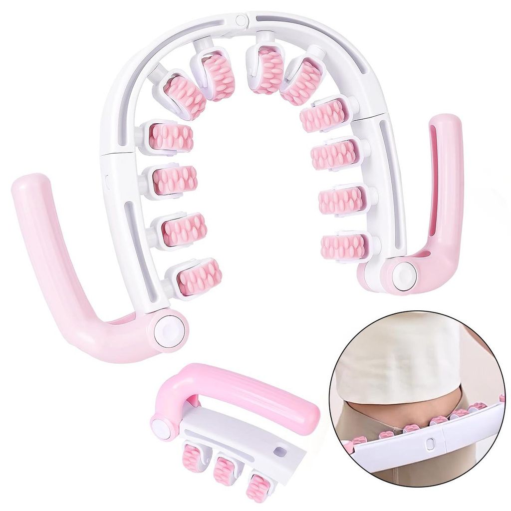 Hand-Anti-Cellulite-Massagegerät mit 360°-Rollen, lindert Verspannungen, abnehmbarer Griff, für Arme, Nacken, Schultern, Oberschenkel, Po