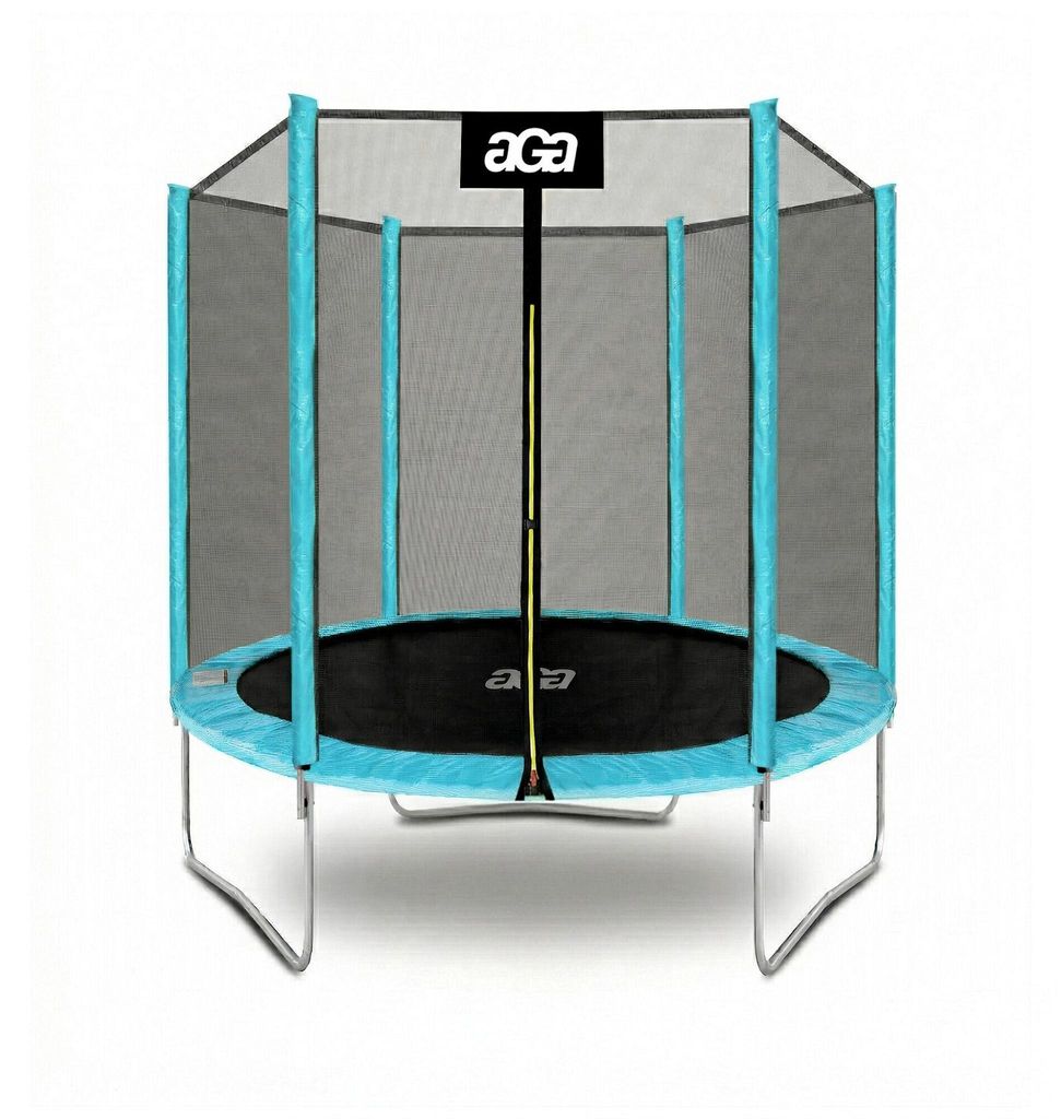 Aga SPORT TOP Trampolin, 180 cm 6 ft Hellblau, Kindertrampolin, Gartentrampolin mit Sicherheitsnetz + Schutznetz