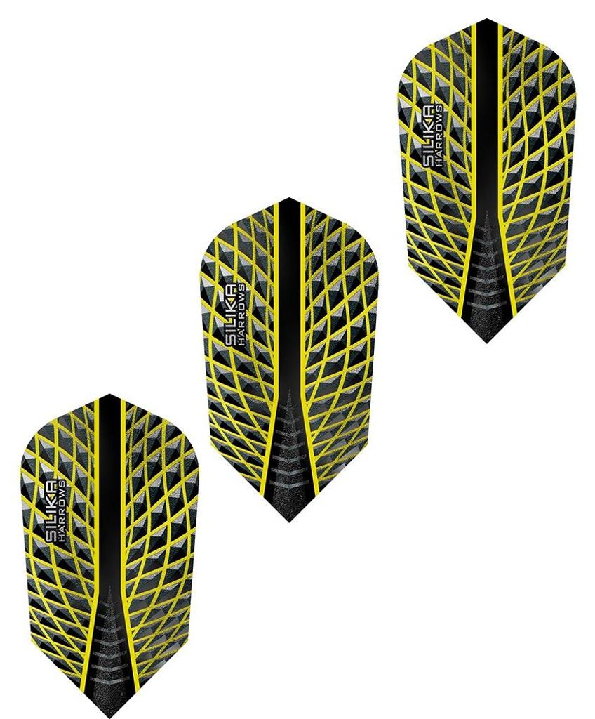 Harrows - Dart Flights "Silica" 3er-Pack PP6378 (Einheitsgröße) (Schwarz/Gelb)