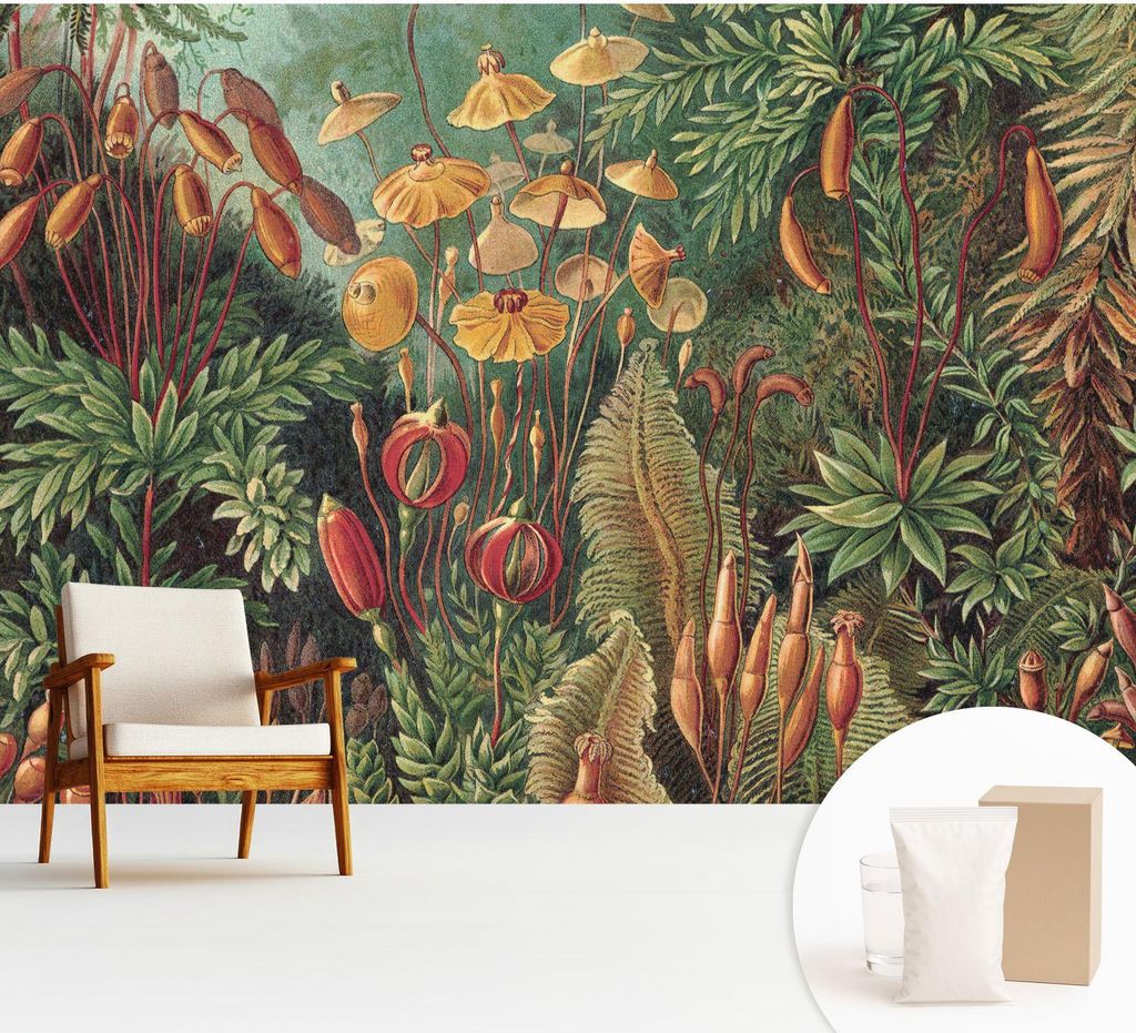 Fototapete - 312x219 cm - Tapete - Wandtapete - Wandbilder - Dekofolie - Tapete Folie - Wand - Dekoration - Wohnzimmer - Exotischer Garten