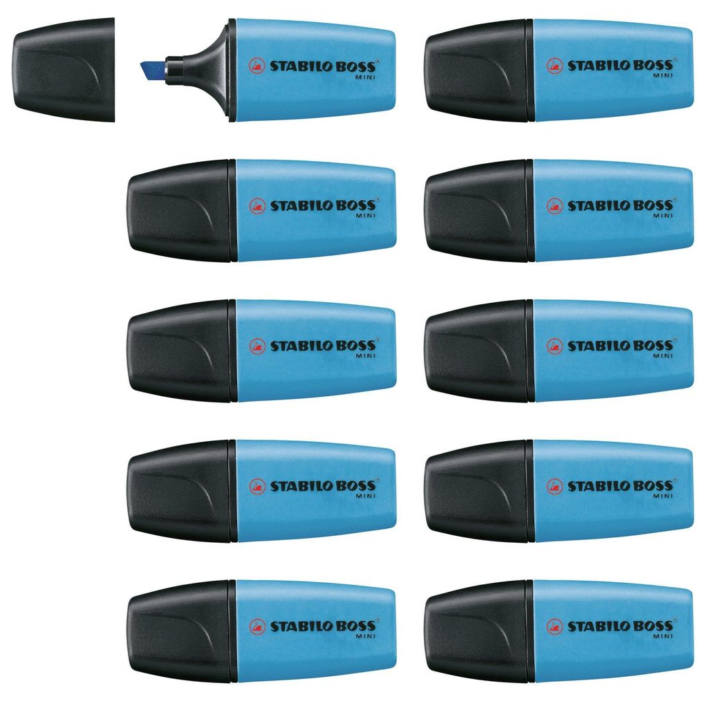 STABILO Textmarker -  BOSS MINI - 10er Pack - blau Produktbild 