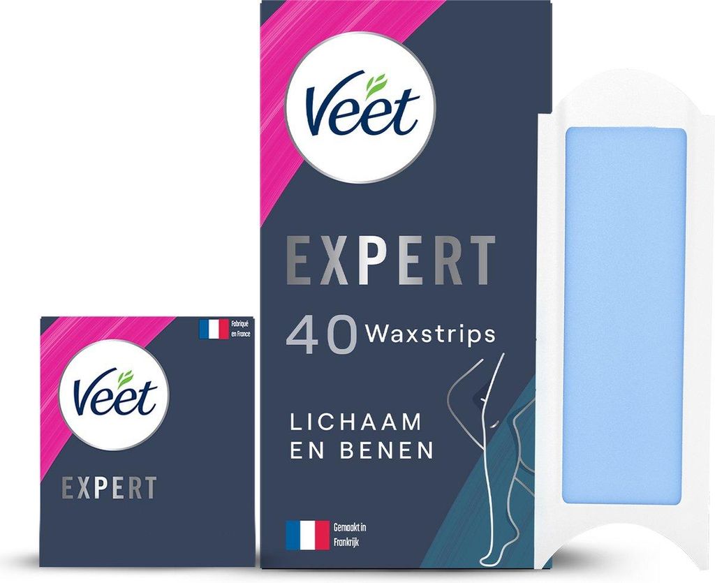 Veet Expert koude waxstrips been sensitive (40 stuks) Productafbeelding 