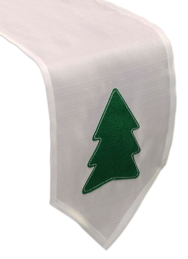 Tischläufer weiß mit grünem Tannenbaum Weihnachten Advent 20x200 Tischband