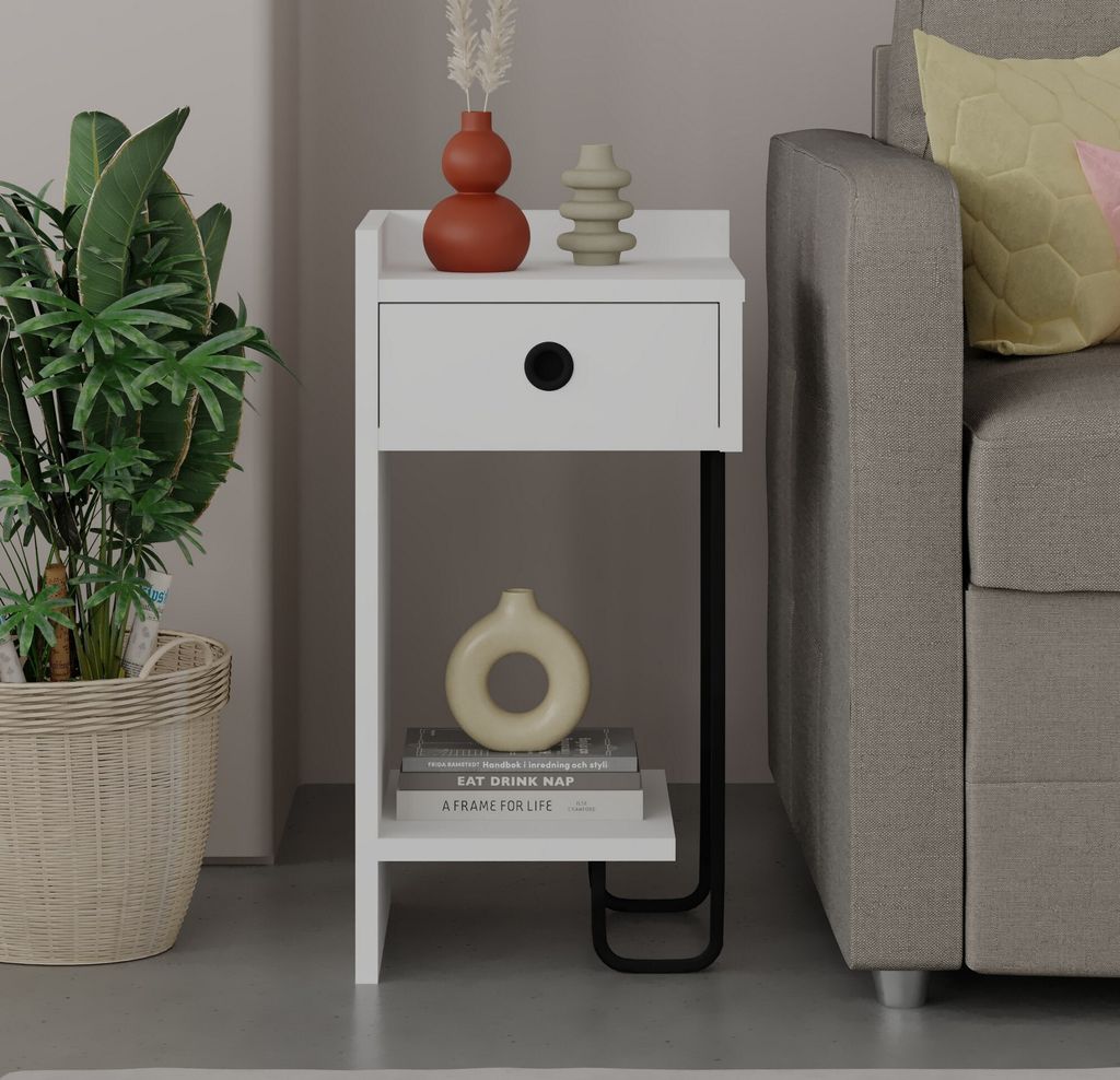 Skye Decor, Sirius Left - White v2, Nachttische & Produktbild 