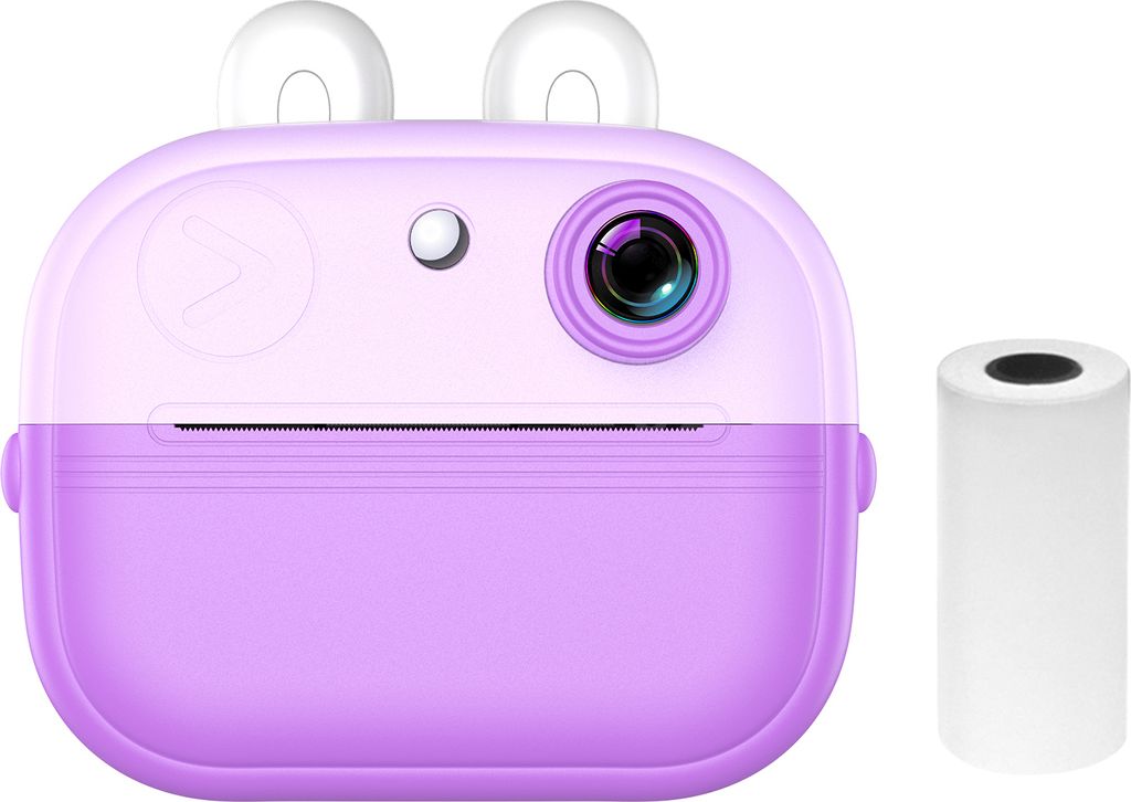 Q9 Kinderkamera, Bluetooth Thermodrucker Fotodrucker, 48MP Rückkamera-Unterstützung, Timer-Aufnahme, Videoaufzeichnung, mit 1 Druckpapier - Lila