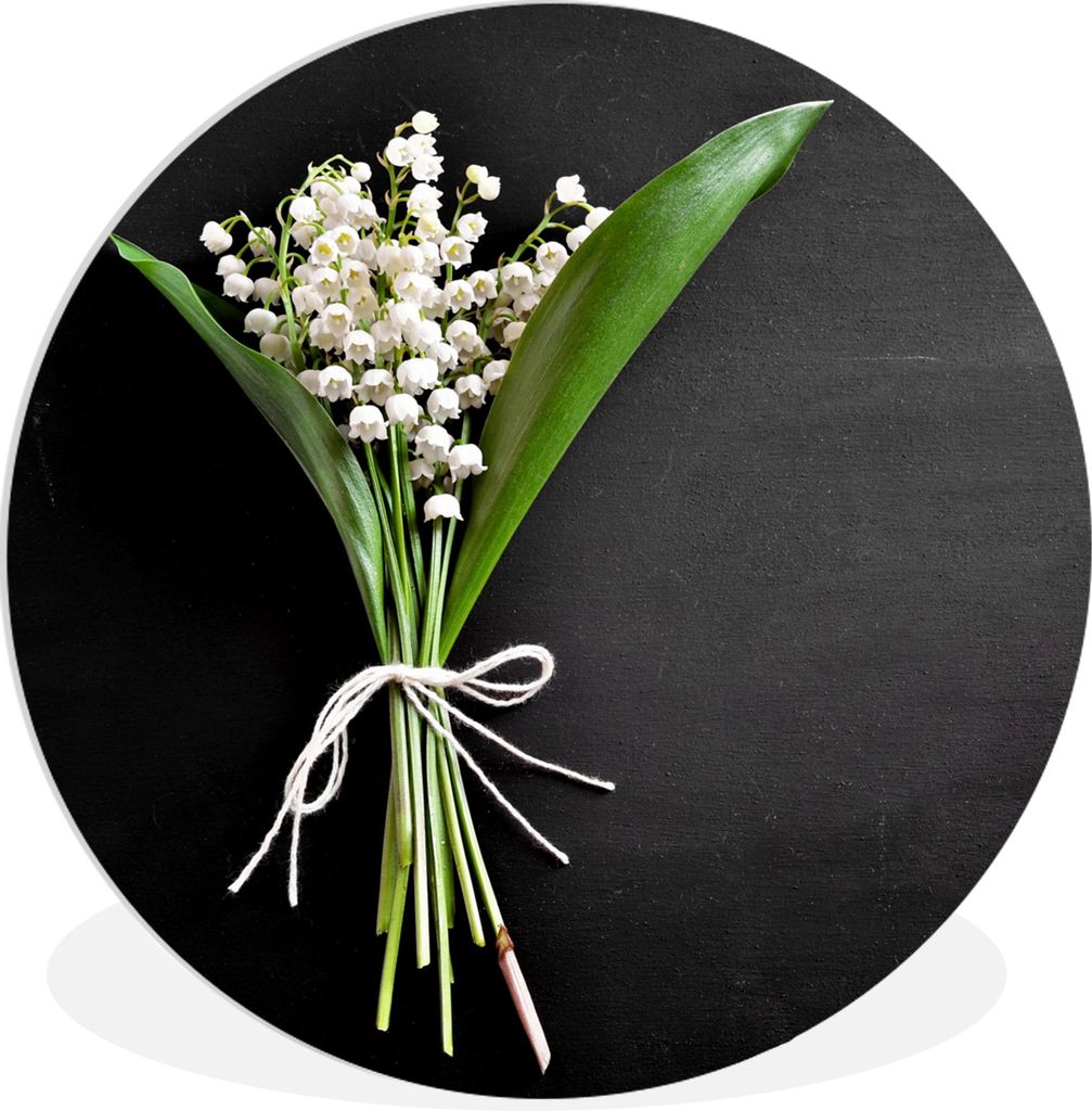 MuchoWow Rundes Wandbild - Runde Bilder Maiglöckchen - Blumen - Stilleben - Flora Ø 90 cm Kreis Wanddekoration Kunststoff - Wandkreis - Wandsch...