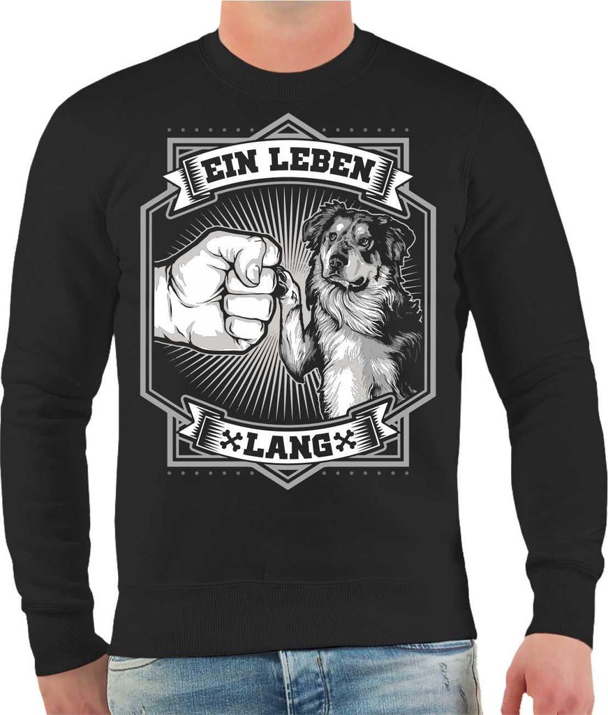 Herren Sweatshirt Australian Shepherd - Ein Leben lang