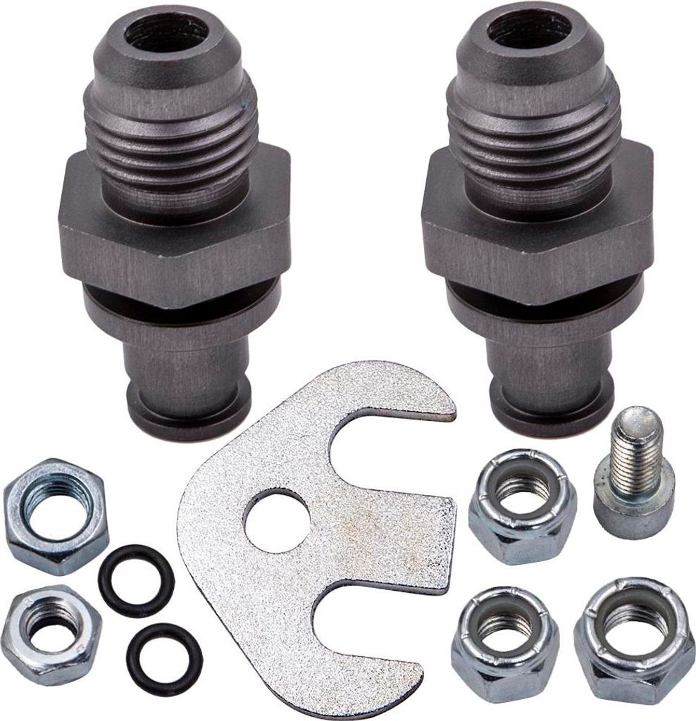 Power Steering Rack AN Line Conversion Fittings (2000-2011) for Ford Focus