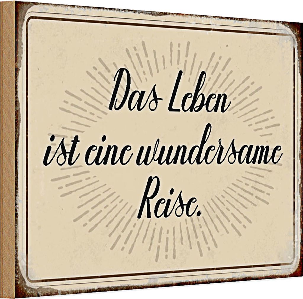 Holzschild Spruch 30x20cm das Leben ist wundersame Reise