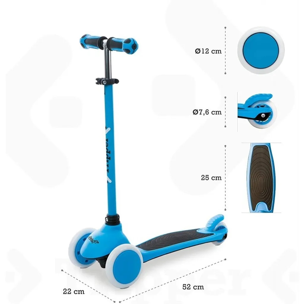 Trottinette 3 roues Mondo Blue stable pour l'initiation des petits
