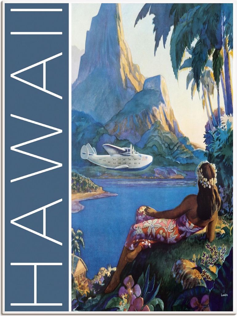 ARTland Leinwandbild Hawaii Vintage Reiseplakat Größe: 45x60 cm