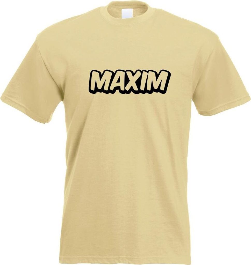 Kiwistar - T-Shirt - Khaki - Maxim Vorname Jungen Motiv Bedruckt Funshirt Design Print - mit Motiv Bedruckt - Funshirt Design - Sport - Freizeit - ...