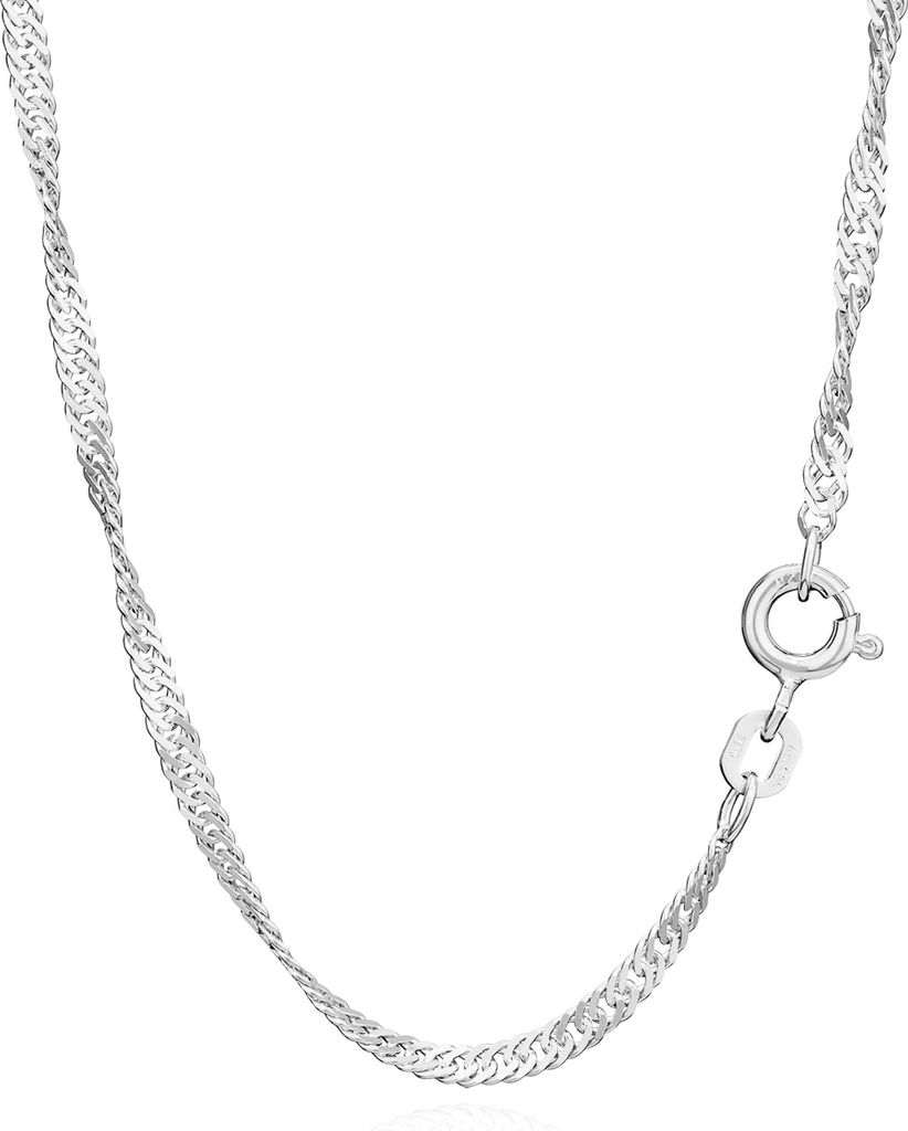 Echte 925er Sterlingsilber Singapur Kette Gedreht 45cm Produktbild 