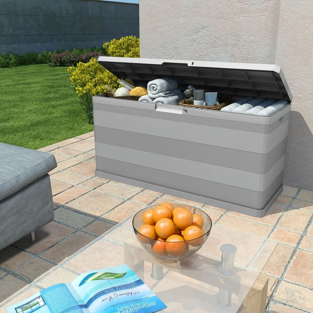 Cassapanca da Esterno SYFAX™ 117x45x56 cm | Baule Multiuso Grigio Resina