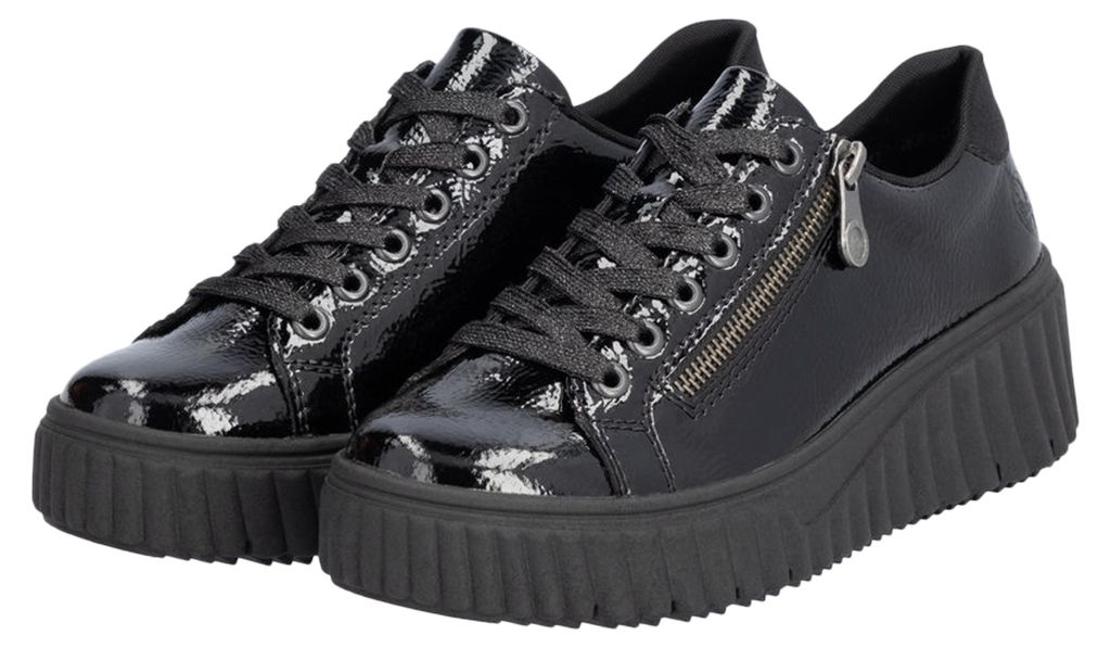Rieker Damen Echtleder Sneaker schwarz, Damen:37 EU Produktbild 