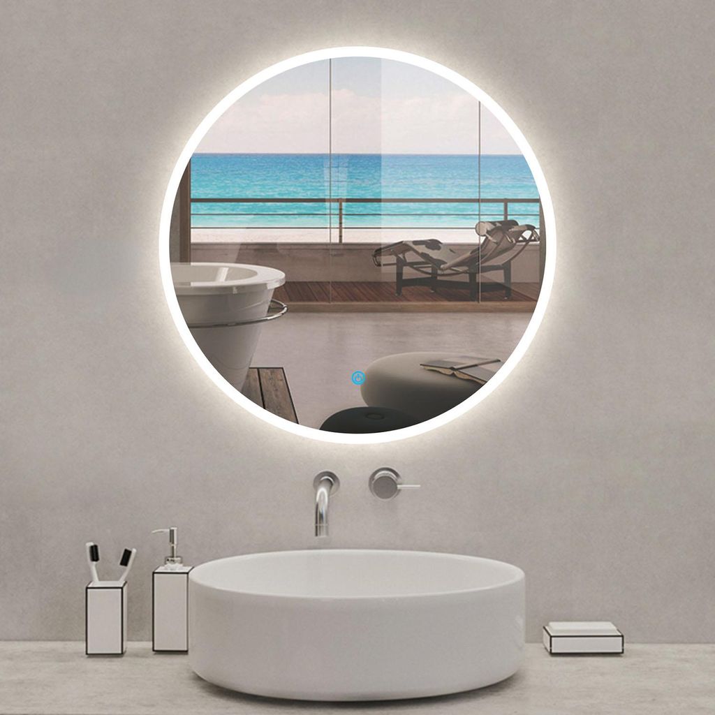 Miroir de salle de bain LED rond de 80cm, dimmable + Image du produit 