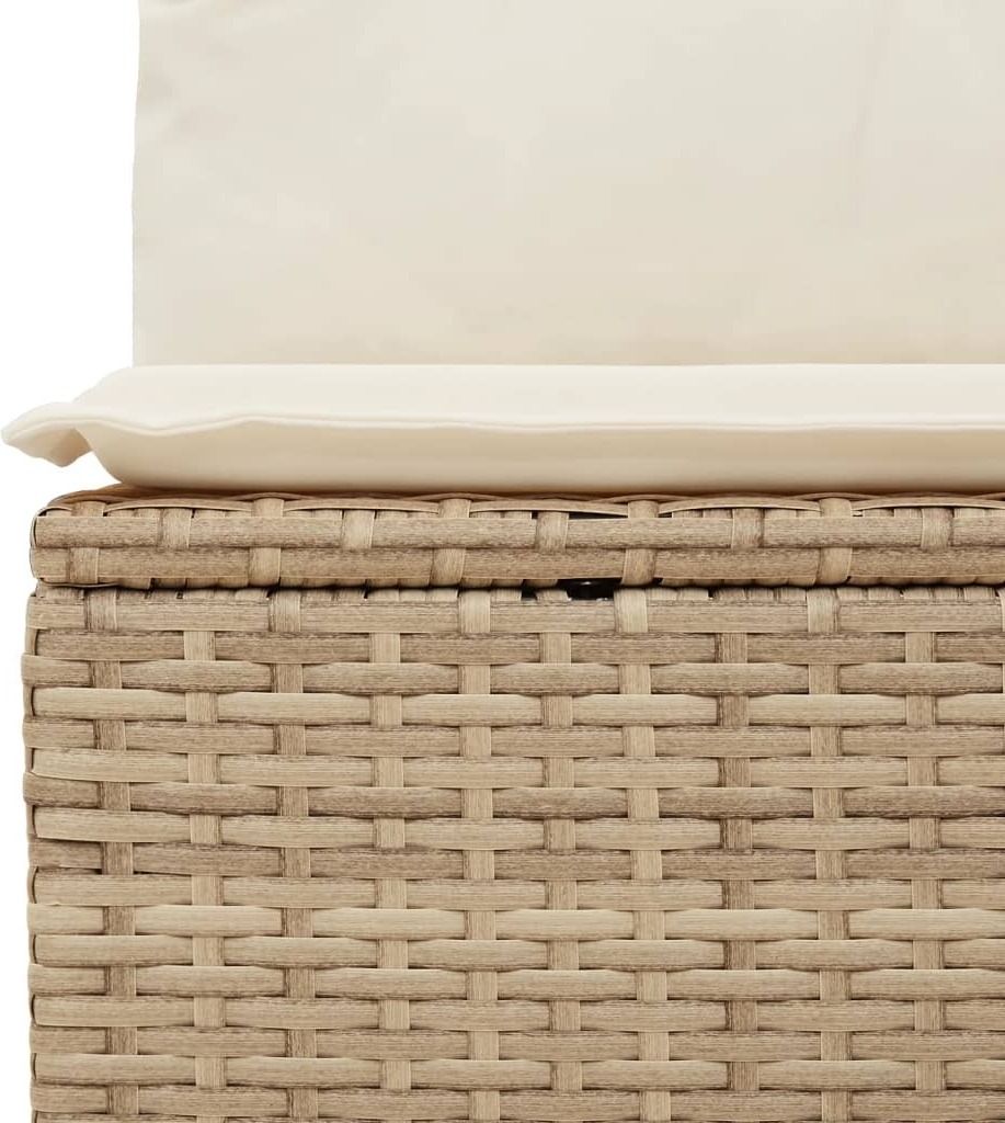 vidaXL Gartensofa mit Kissen 3-Sitzer Beige Poly Rattan Produktbild 7