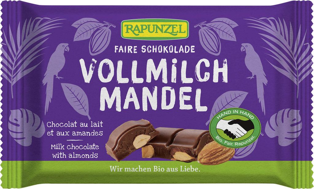 -Milchschokolade mit Mandeln 100 g – RAPUNZEL Produktbild 