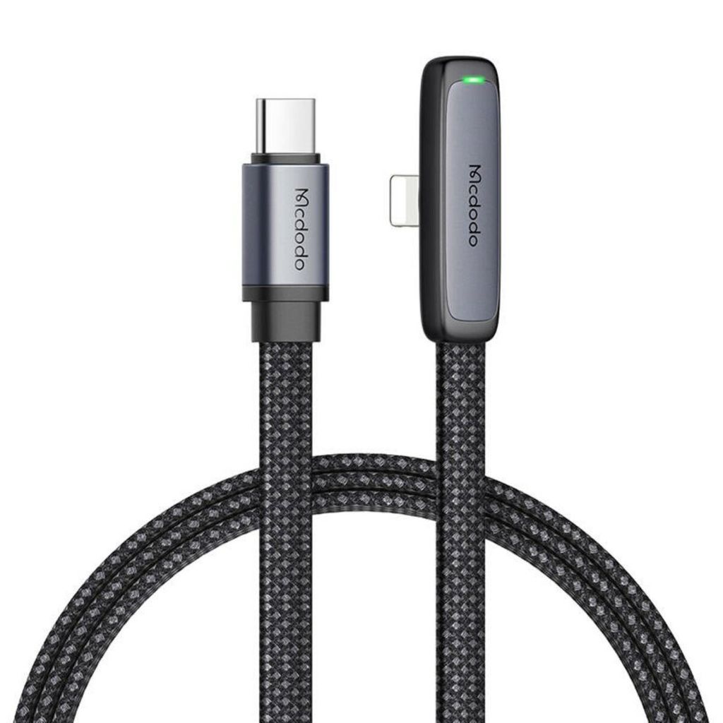Mcdodo CA-3350 Câble USB vers USB-C coudé, 1,2m (noir) Image du produit 