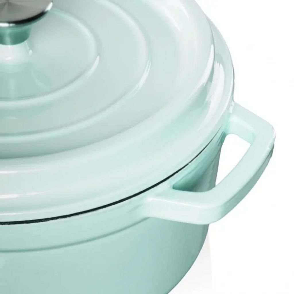 Grand feu Emaillierter Gusseisentopf 3,5l in Hellblau