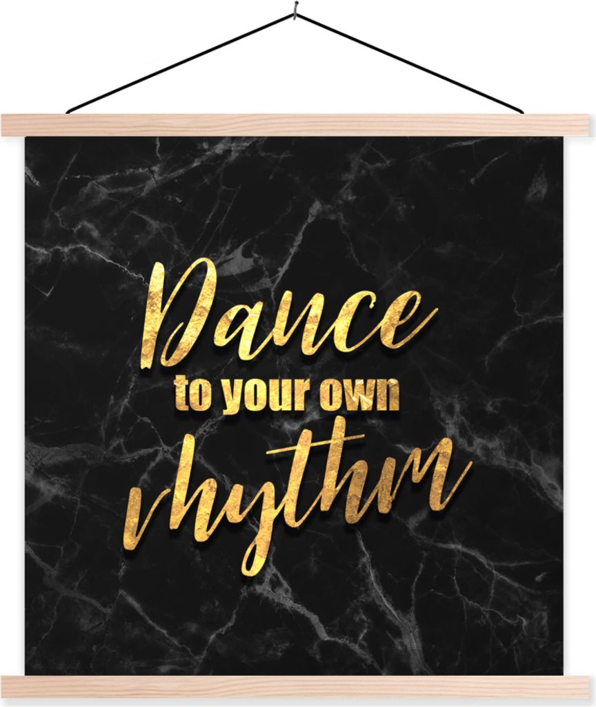 MuchoWow Textilposter Zitat - Tanz - Murmel 60x60 cm mit holzfarbenen Rahmen - Wanddekoration
