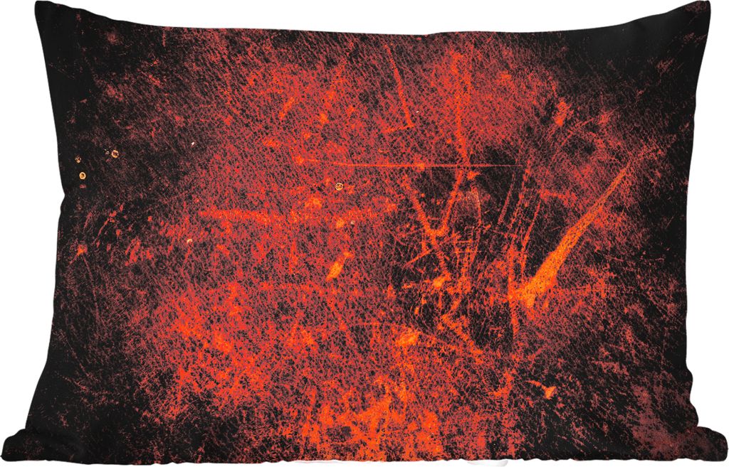 MuchoWow Outdoor Kissen - Leder - Lederoptik - Braun - Orange - 60x40 cm - Wetterfest - Lounge Kissen - Zierkissen - Kissen für Innenräume