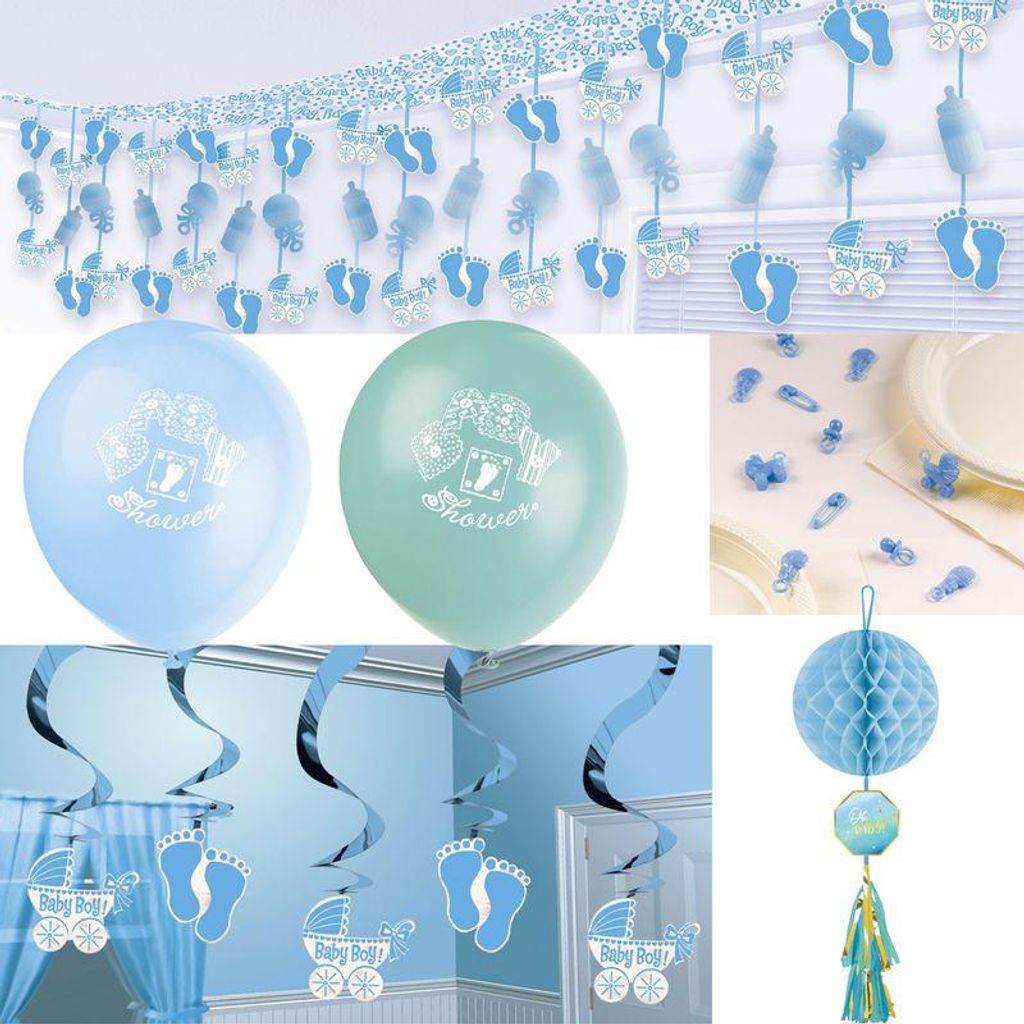 Baby Shower Junge Deko Partyset Partydeko hellblau Produktbild 