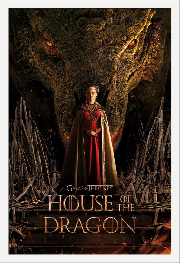 Quadro House of the Dragon 61x91,5 cm Cornice Bianca Shinsuke MDF