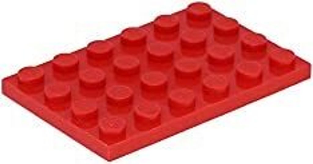 LEGO: 10x rote Bauplatte 4x6 Noppen