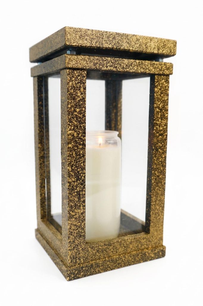 Goldene Grablaterne Grablampe Grableuchte Grablicht aus Produktbild 