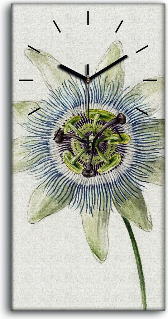 Leinwand Wanduhr Wandkunst Uhr 30x60 Zeichnung Florale Blumen Pflanzen Kunst - schwarze Hände