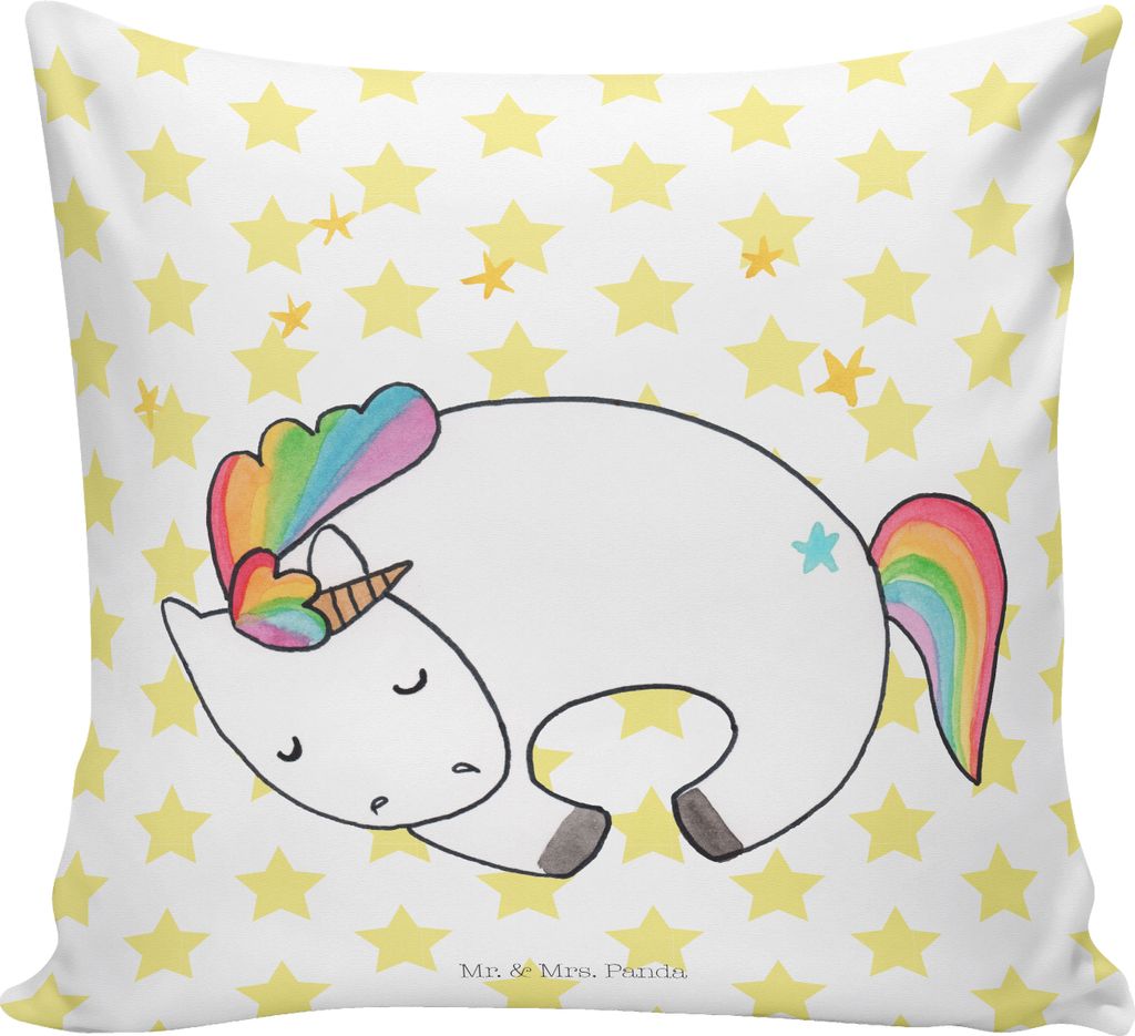 Mr. & Mrs. Panda kuschelkissen 40x40 Einhorn Nacht - Weiß - Geschenk, Realität, Kuschel Kissen, Unicorn, Einhörner, Bedrucktes, Menschen, Polste...