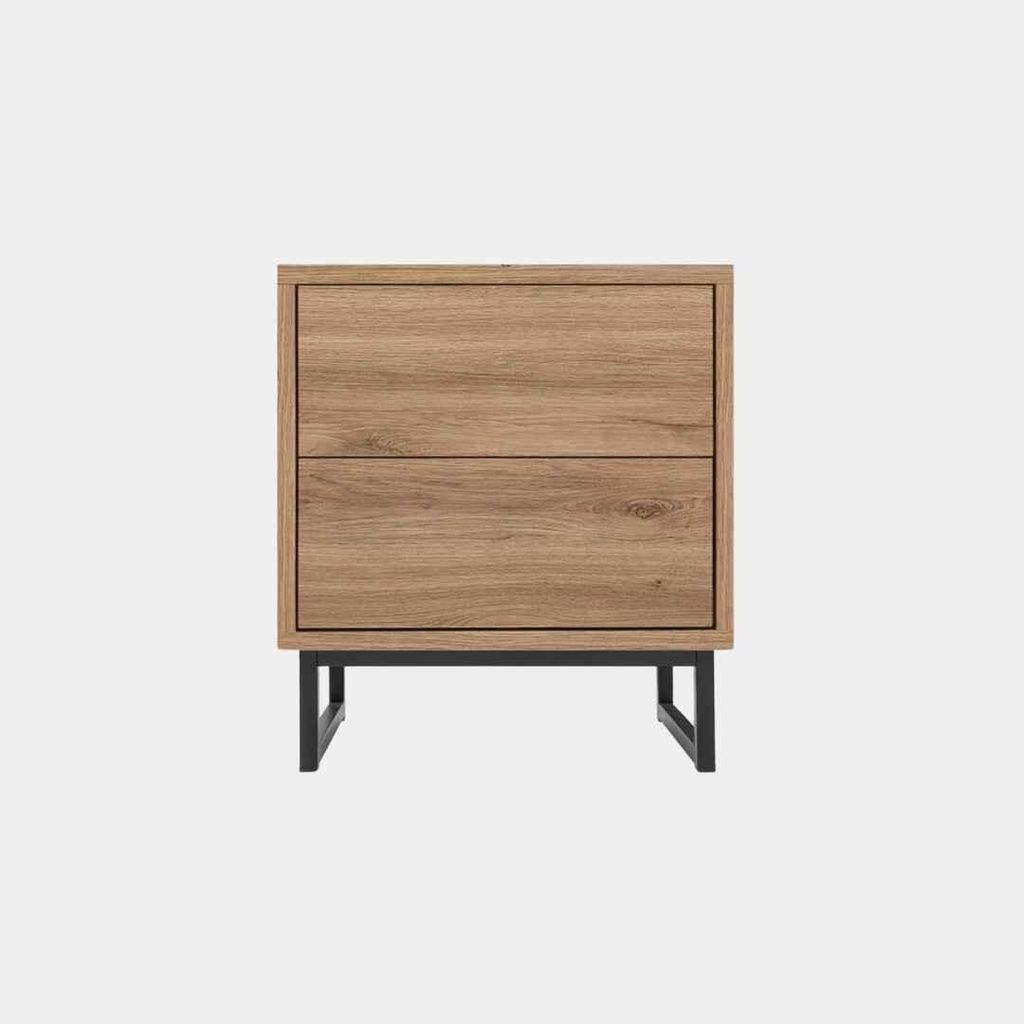 Masseno Nachttisch AZIR Nachtschrank Beistelltisch für Schlafzimmer 43 x 48,5 x 34 cm Eichefarben