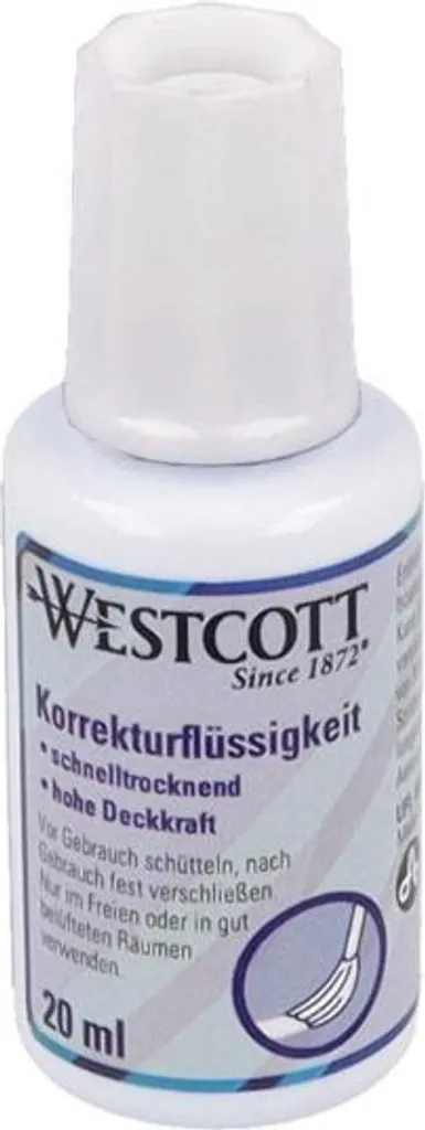 Liquide de Correction Westcott 20ml Idéal pour Scolaire et Bureau