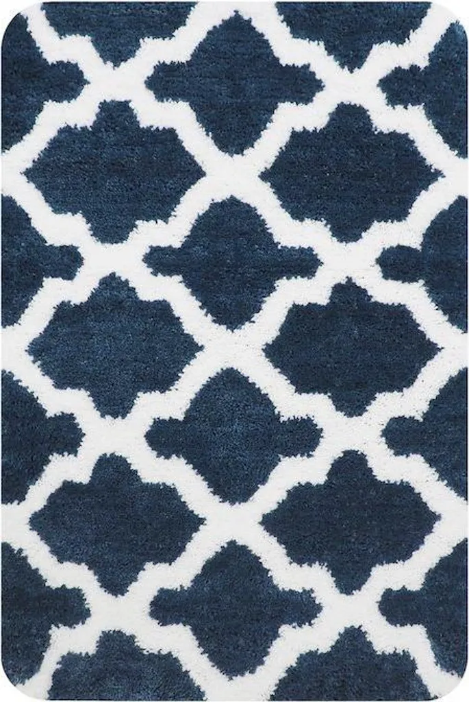 Dutch House Tapis de Bain Toulon 60x90 cm Bleu Foncé pour votre Salle de Bain