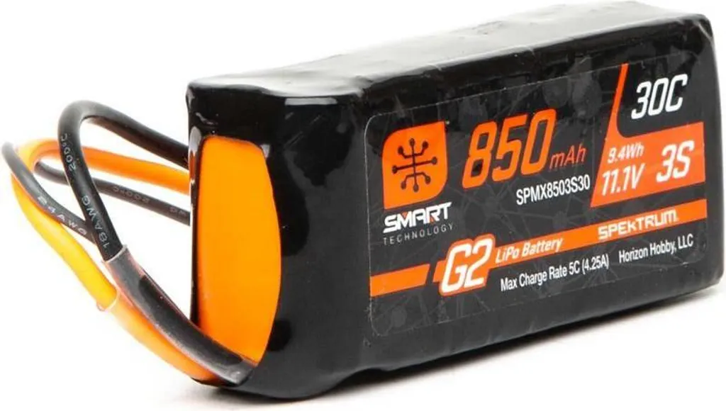 Batterie Intelligente Spektrum 850mAh 3S 30C Smart G2 sans Prise