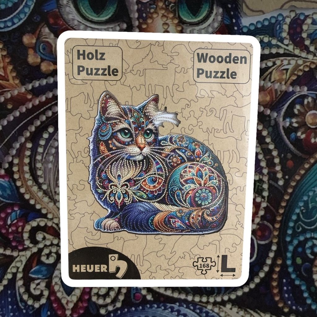 Creative-Art Wooden-Puzzle Holzpuzzle HEUER Motiv: Katze 3, 168 Teile, L