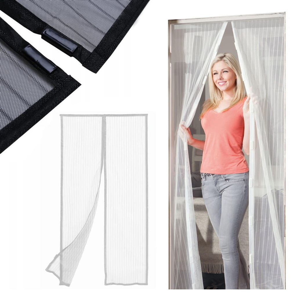 Magnetické siete na dvere 80/90/100 X 210/220 cm Biele Obrázok produktu 2