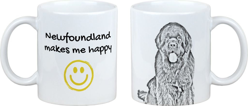 Neufundländer, Newfoundland - Tasse mit Hund, fröhliche Tasse für Hundeliebhaber, personalisiertes Geschenk der Marke Art-Dog