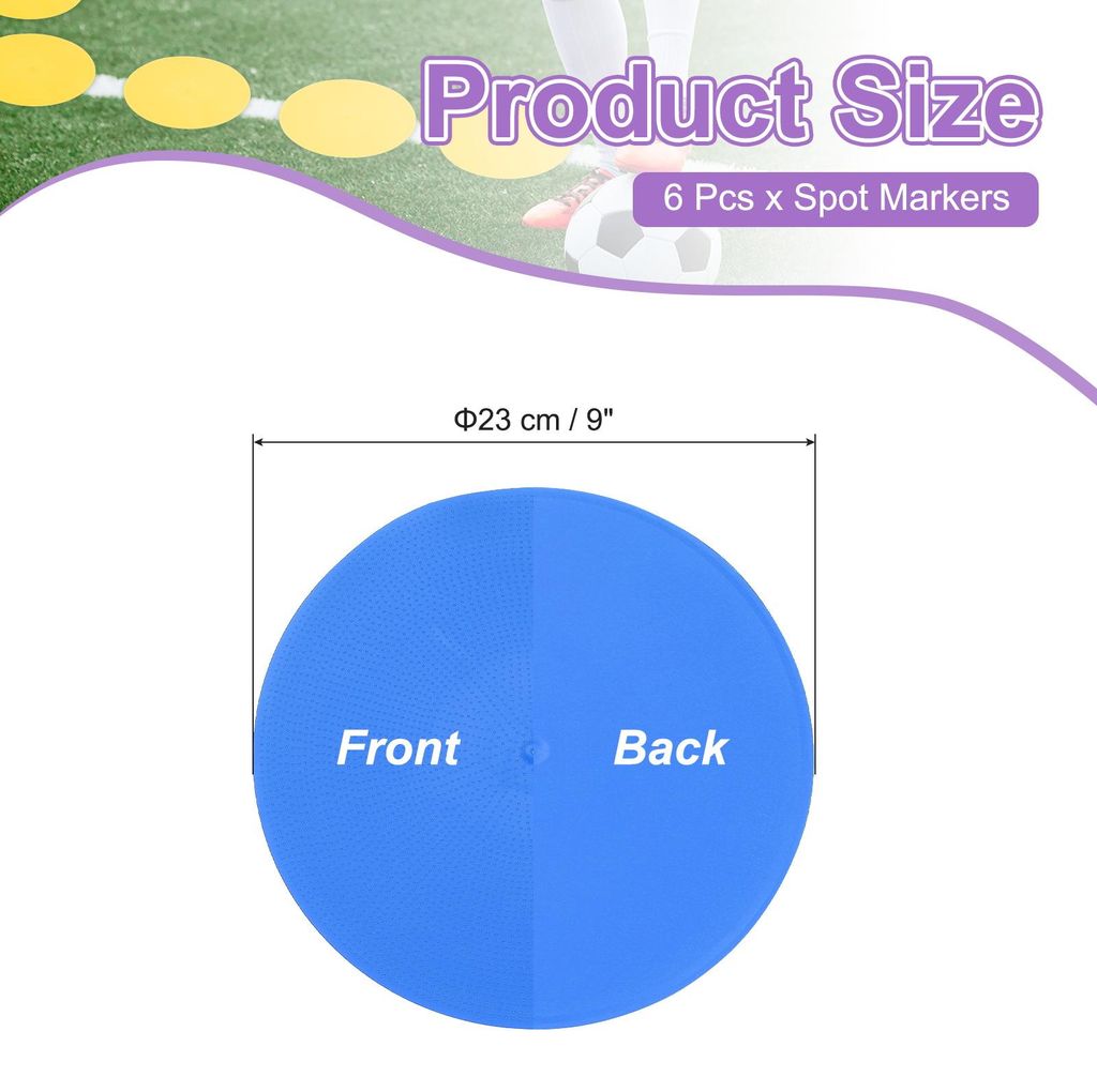 Spot Markers 9 Zoll, 6 Stš¹ck rutschfeste Bodenpunkte Agility Markers Flache Feldkegel Poly Punkte fš¹r Gymnastik PE Speed Training Tanz Fu?bal...
