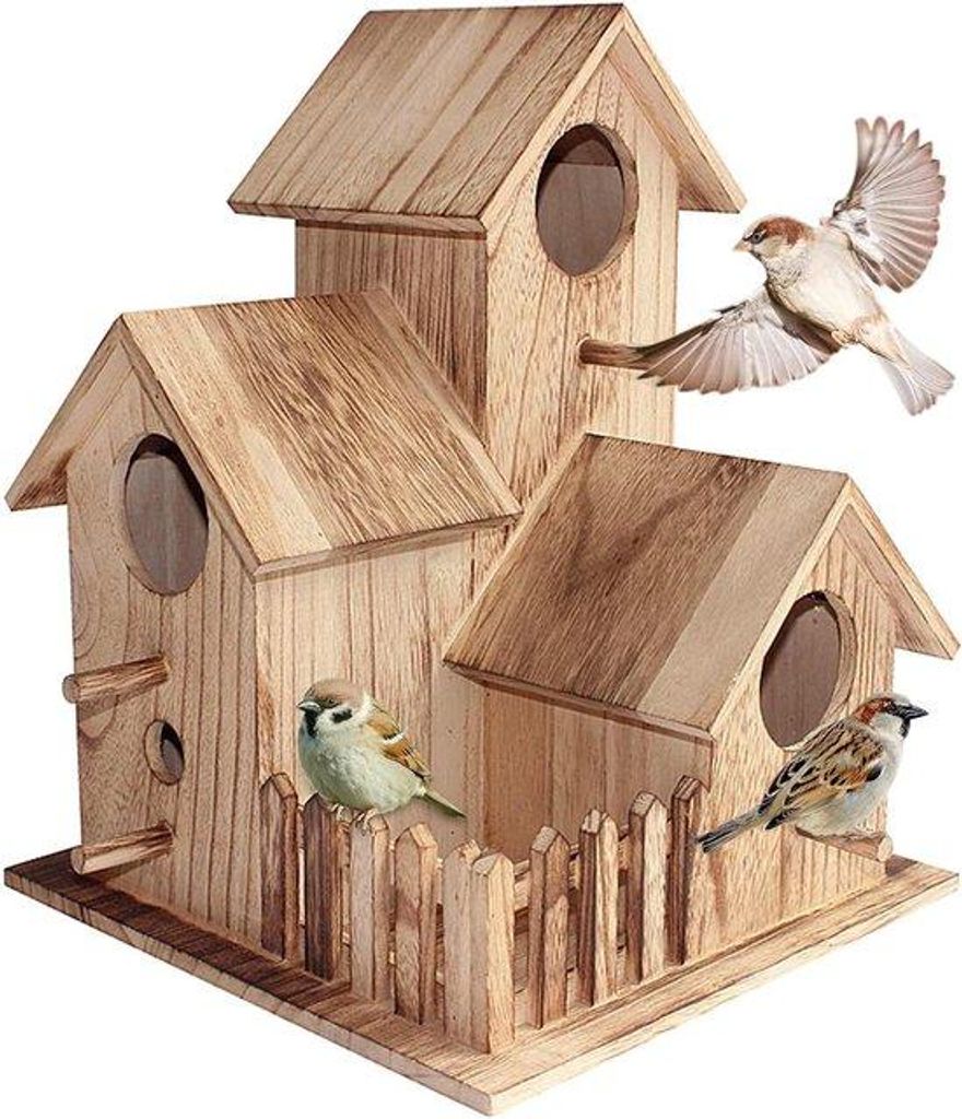 Massivholz Vogelhäuschen Baukasten - 1 Stück - Wetterfest