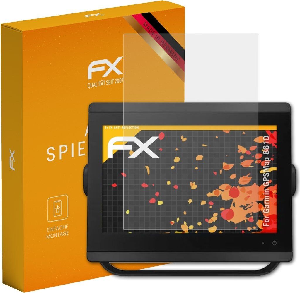 atFoliX FX-Antireflex 3x Schutzfolie kompatibel mit Garmin GPSMap 8610 Displayfolie