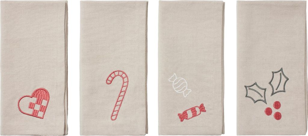 Broste Copenhagen Fryd Serviette beige 45x45cm Set4