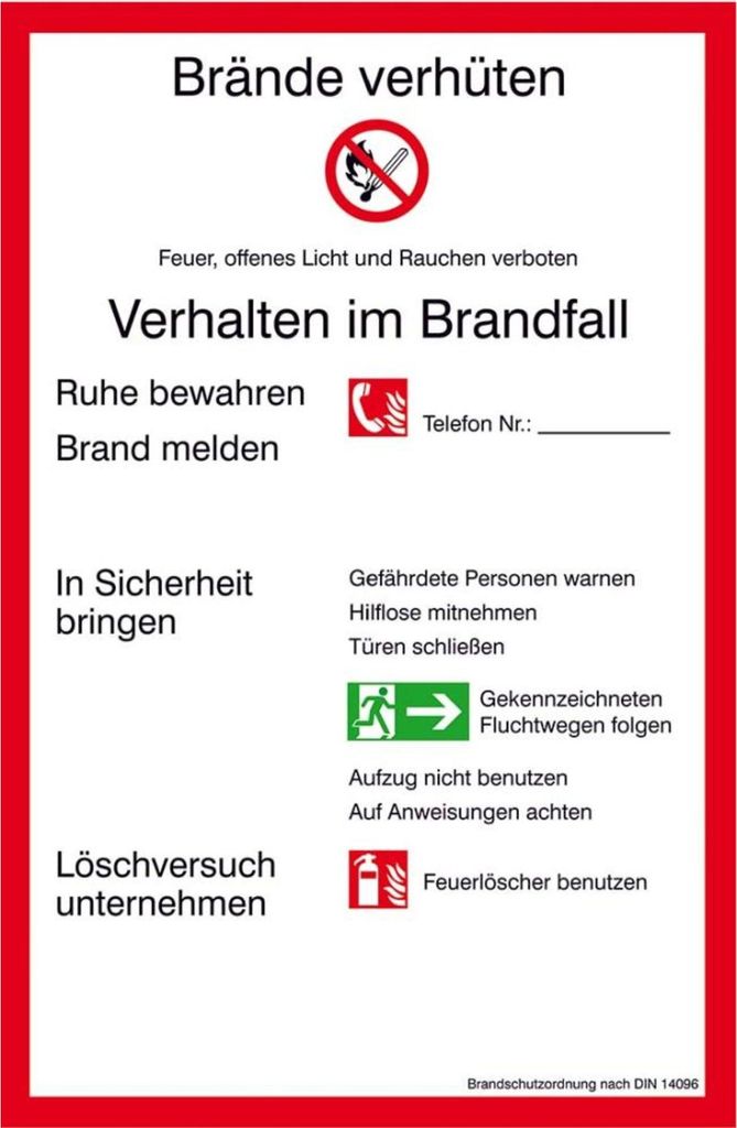 Brandschutzordnung Alu nl200x300mm