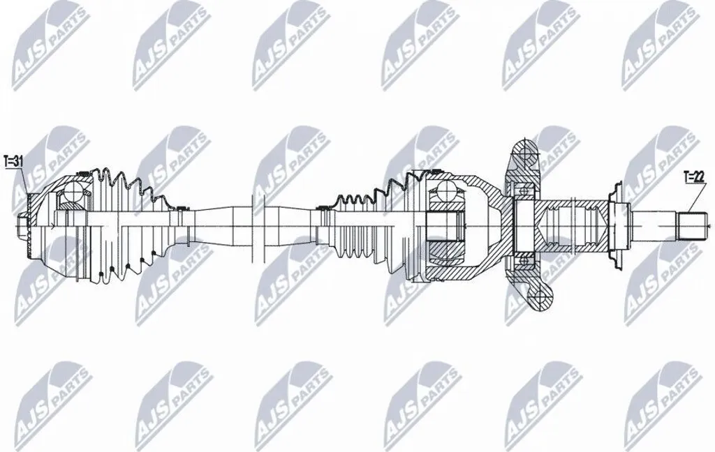 Arbre d'entraînement avant gauche NTY NPW-BM-183 pour BMW i8 I12 I15