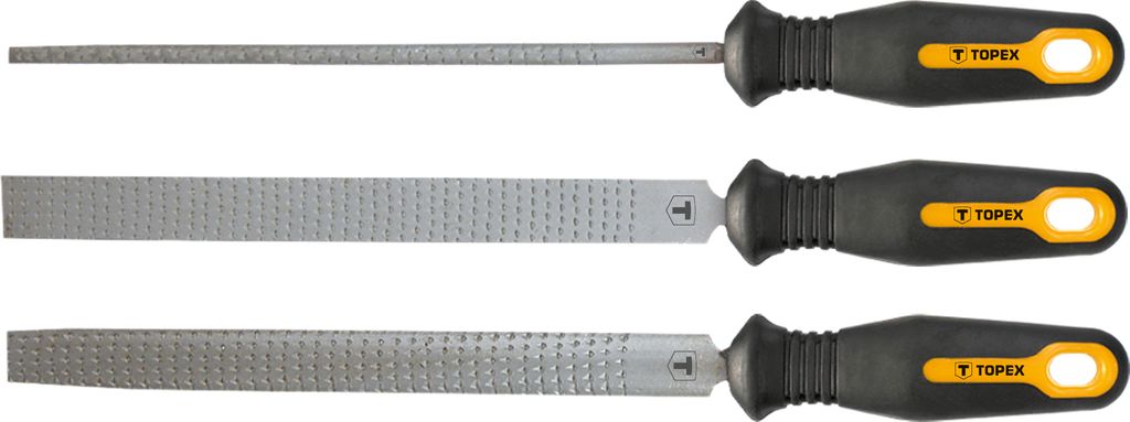 Holz-Raspel-Set, 3-teilig, flach, halbrund, rund, 200 mm