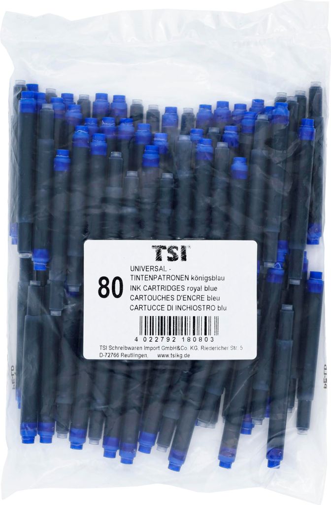 TSI Tintenpatronen Universal 80er Packung, königsblau Produktbild 
