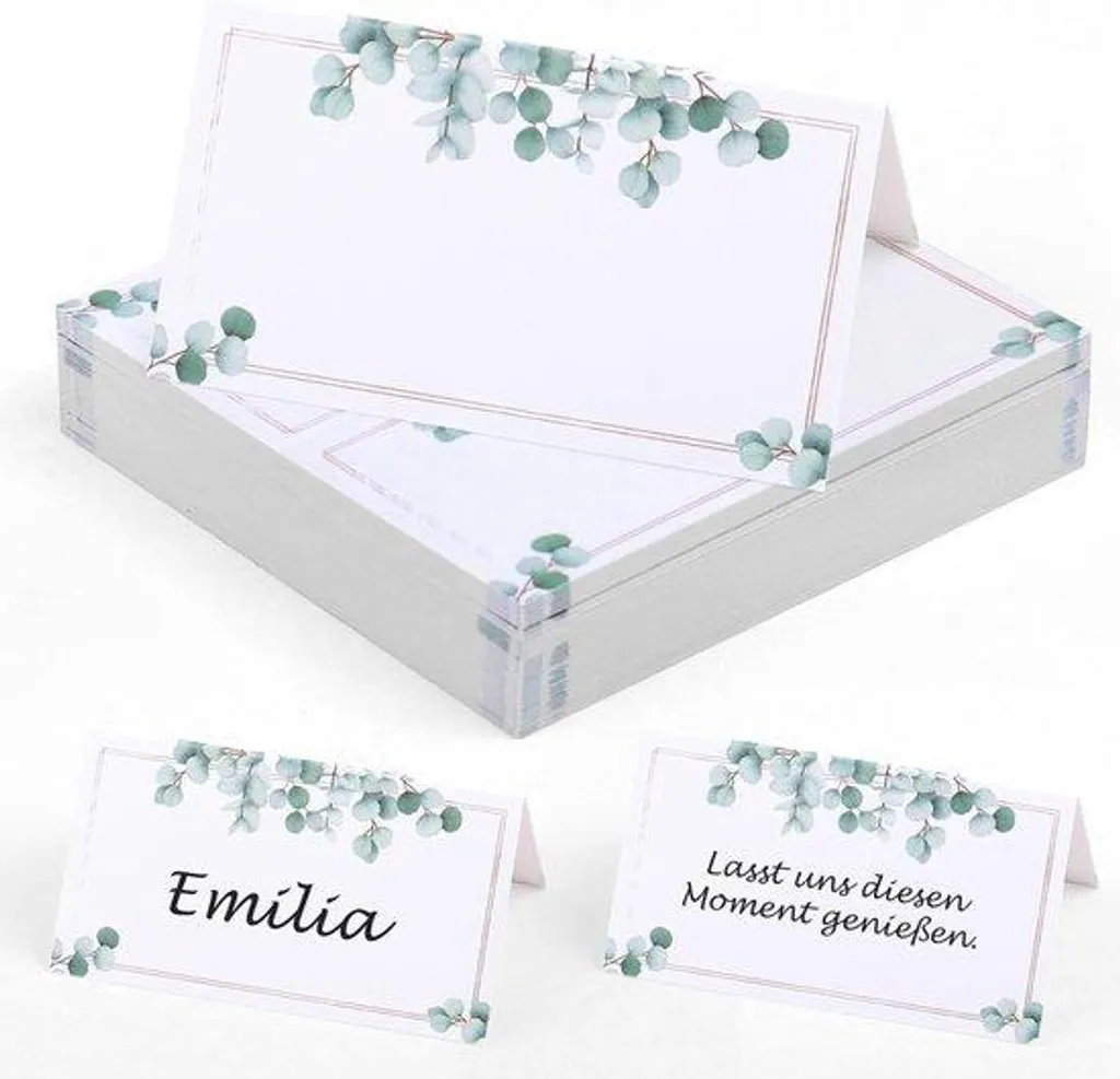 Cartes de table pour placement invités - 50 marque-places 9x5 cm mariage