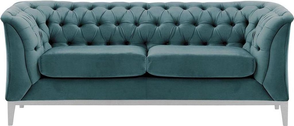Zweisitzer-Sofa Chesterfield Modern Wood aus medizinischem Schaumstoff-Velluto 12-white